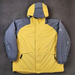 ACG Nike Outer Layer Jacket Coat Mens L Yellow Gray Full‎ Zip Hooded Parka